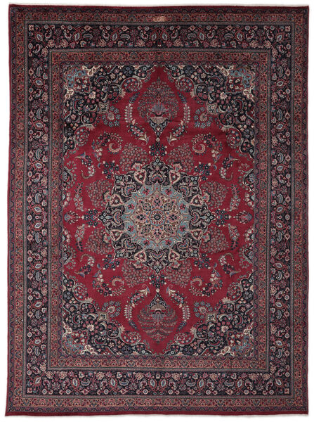 290X395 絨毯 オリエンタル マシュハド ブラック/ダークレッド 大きな (ウール, ペルシャ/イラン) Carpetvista