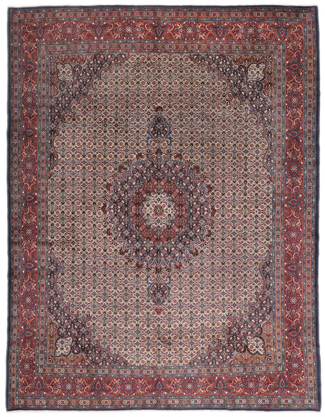 Moud Teppich 310X400 Dunkelrot/Schwarz Großer Wolle, Persien/Iran Carpetvista