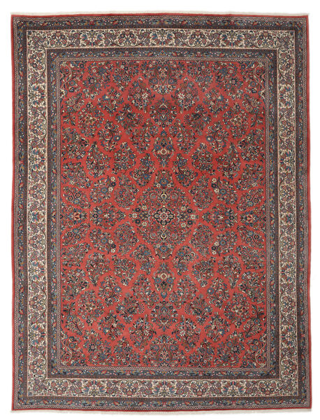 Alfombra Persa Sarough 296X385 Rojo Oscuro/Negro Grande (Lana, Persia/Irán)