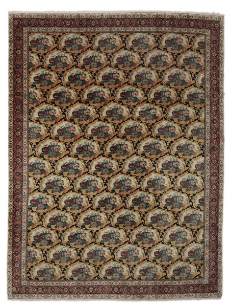絨毯 センネ 305X396 ブラック/茶色 大きな (ウール, ペルシャ/イラン)
