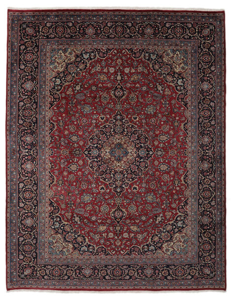  Persian Keshan Rug 304X382 Black/Dark Red Large (Wool, Persia/Iran