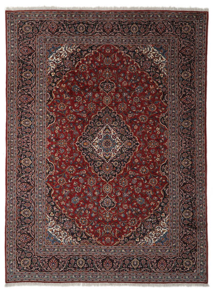  Kashan Tapis 290X388 Persan De Laine Noir/Rouge Foncé Grand Carpetvista