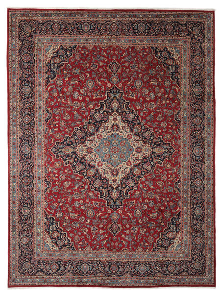 Alfombra Oriental Keshan 294X392 Rojo Oscuro/Negro Grande (Lana, Persia/Irán)