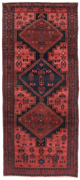 132X307 Tapete Oriental Kurdi Passadeira Vermelho Escuro/Preto (Lã, Pérsia/Irão) Carpetvista