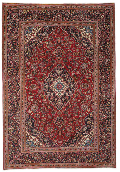 絨毯 カシャン 199X290 ダークレッド/ブラック (ウール, ペルシャ/イラン)