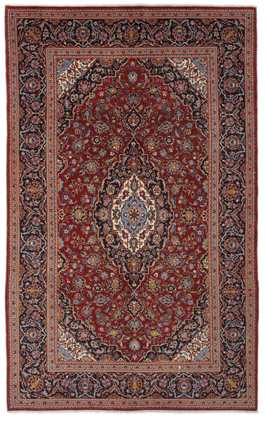 198X317 Koberec Orientální Keshan Černá/Tmavě Červená (Vlna, Persie/Írán) Carpetvista