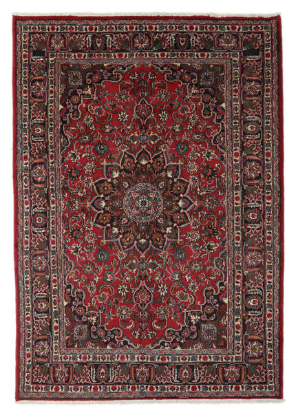 絨毯 マシュハド 191X282 ブラック/ダークレッド (ウール, ペルシャ/イラン)