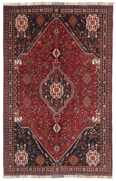 164X258 Tapete Oriental Ghashghai Preto/Vermelho Escuro (Lã, Pérsia/Irão) Carpetvista