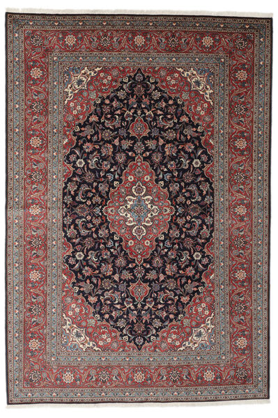 247X361 Tappeto Orientale Keshan Nero/Marrone (Lana, Persia/Iran) Carpetvista
