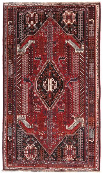 154X262 Alfombra Gashgai Oriental Negro/Rojo Oscuro (Lana, Persia/Irán) Carpetvista