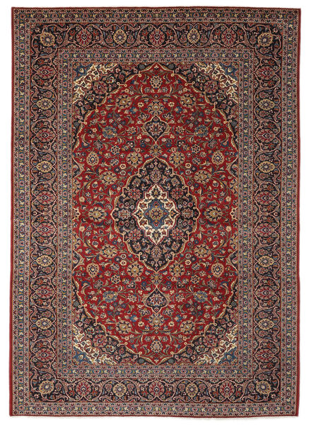 250X352 絨毯 カシャン オリエンタル 茶色/ブラック 大きな (ウール, ペルシャ/イラン) Carpetvista