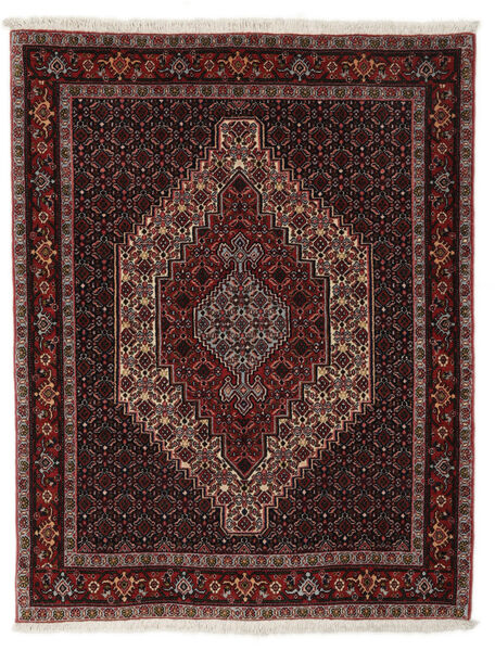  Orientalsk Senneh Tæppe 122X156 Sort/Mørkerød Uld, Persien/Iran Carpetvista