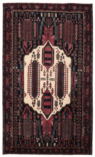  Persialainen Afshar/Sirjan Matot Matto 200X330 Musta/Tummanpunainen (Villa, Persia/Iran)
