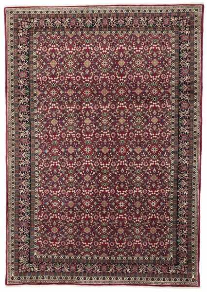  Persischer Sarough Fine Teppich 200X283 Schwarz/Dunkelrot (Wolle, Persien/Iran)