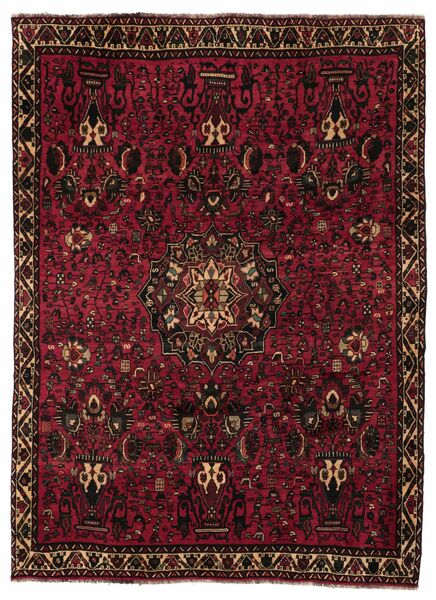  Persischer Shiraz Teppich 212X292 Schwarz/Dunkelrot