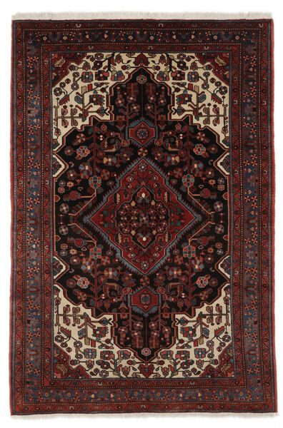 153X232 Nahavand Old Vloerkleed Oosters Zwart/Donkerrood (Wol, Perzië/Iran) Carpetvista