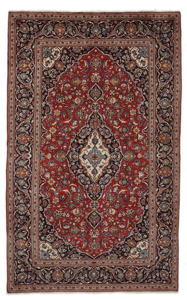絨毯 オリエンタル カシャン 195X314 ブラック/茶色 (ウール, ペルシャ/イラン)