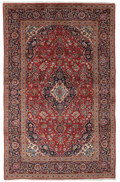  Keshan Teppich 192X300 Persischer Wollteppich Dunkelrot/Schwarz Carpetvista