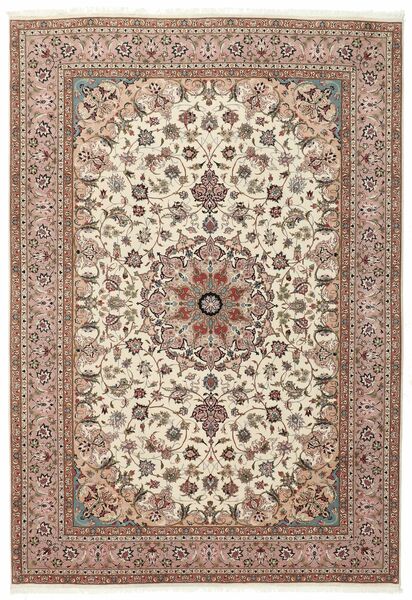 Tabriz 50 Raj Rug 205X300 Brown/Beige Wool, Persia/Iran