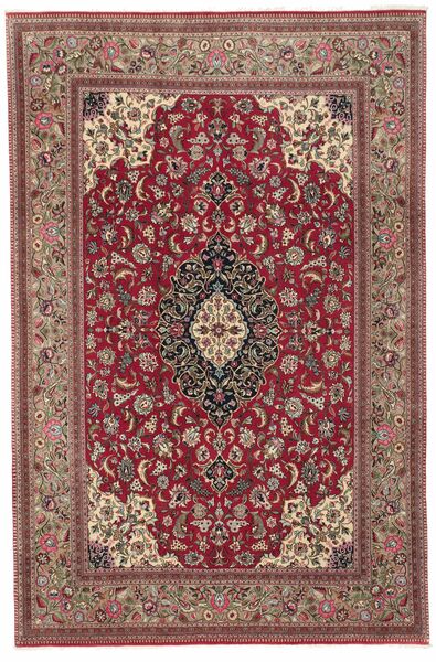 195X300 Qum Kork/Silk Rug Oriental Brown/Dark Red ( Persia/Iran)
