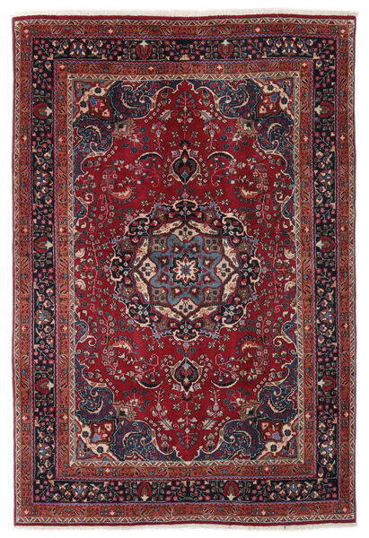 195X284 Alfombra Mashad Oriental Rojo Oscuro/Negro (Lana, Persia/Irán) Carpetvista