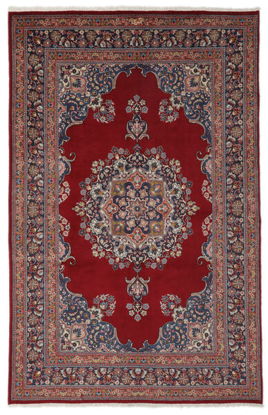  Persialainen Mashad Matot 194X300 Tummanpunainen/Musta Carpetvista