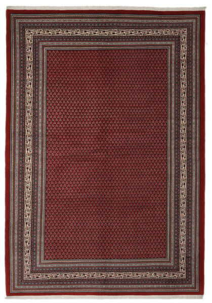 Sarough Mir Teppich 224X320 Schwarz/Dunkelrot Wolle, Persien/Iran Carpetvista