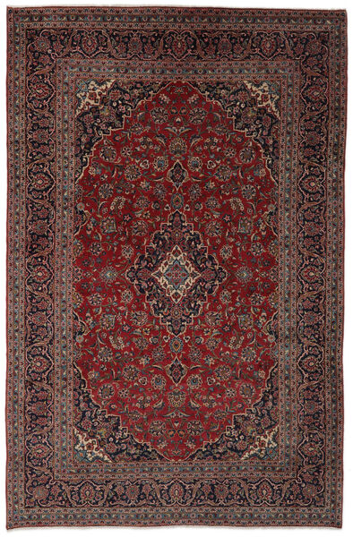  Keshan Χαλι 239X366 Περσικό Μαλλινο Μαύρα/Σκούρο Κόκκινο Μεγάλο Carpetvista
