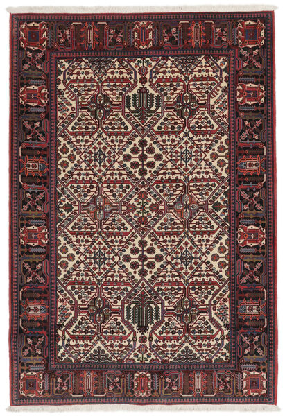 Meimeh Teppich 136X200 Schwarz/Dunkelrot Wolle, Persien/Iran Carpetvista