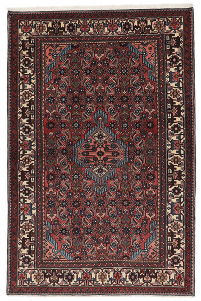 128X194 Tapis D'orient Asadabad Noir/Rouge Foncé (Laine, Perse/Iran) Carpetvista