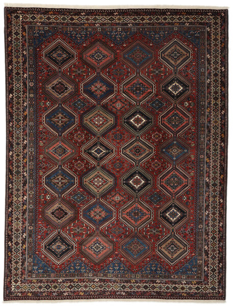 絨毯 オリエンタル ヤラメー 262X344 ブラック/ダークレッド 大きな (ウール, ペルシャ/イラン)