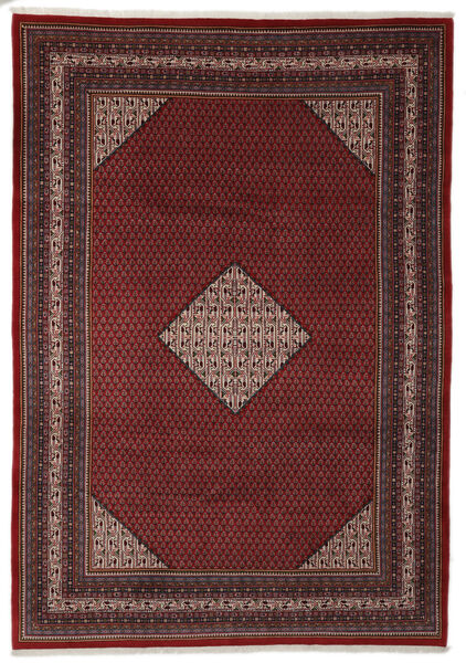 Tapete Persa Sarough Mir 250X360 Preto/Vermelho Escuro Grande (Lã, Pérsia/Irão)