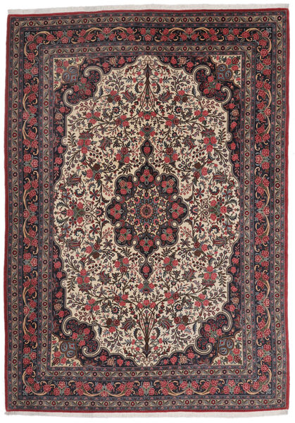 Bidjar Teppich 206X297 Schwarz/Dunkelrot Wolle, Persien/Iran Carpetvista