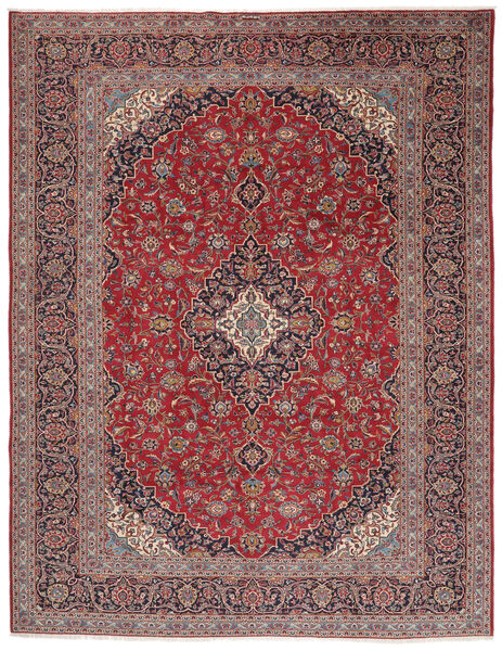 Tapis D'orient Kashan 300X390 Rouge Foncé/Marron Grand (Laine, Perse/Iran)