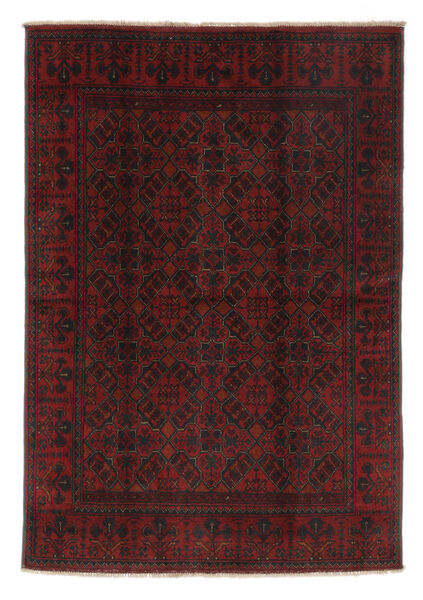 104X148 Afghan Khal Mohammadi Teppe Orientalsk Svart/Mørk Rød (Ull, Afghanistan) Carpetvista