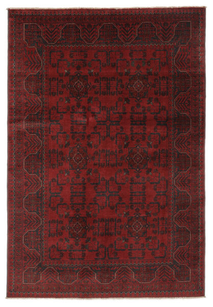 127X187 Alfombra Afghan Khal Mohammadi Oriental Negro/Rojo Oscuro (Lana, Afganistán) Carpetvista