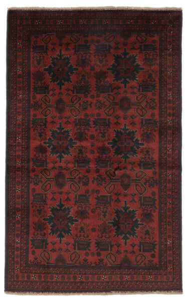 127X206 Tappeto Afghan Khal Mohammadi Orientale Nero/Rosso Scuro (Lana, Afghanistan) Carpetvista