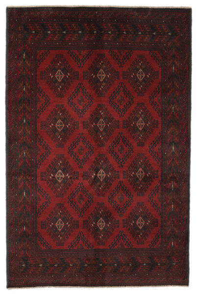 128X196 絨毯 アフガン Khal Mohammadi オリエンタル ブラック/ダークレッド (ウール, アフガニスタン) Carpetvista
