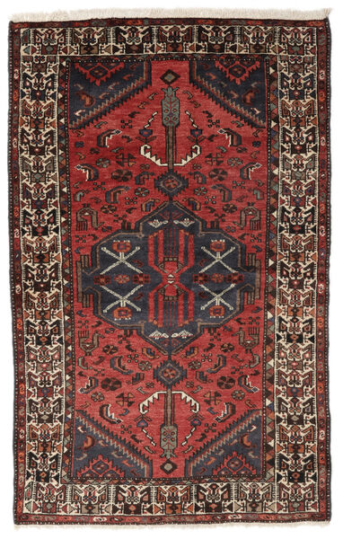  Persian Hamadan Rug 130X210 Black/Dark Red (Wool, Persia/Iran)