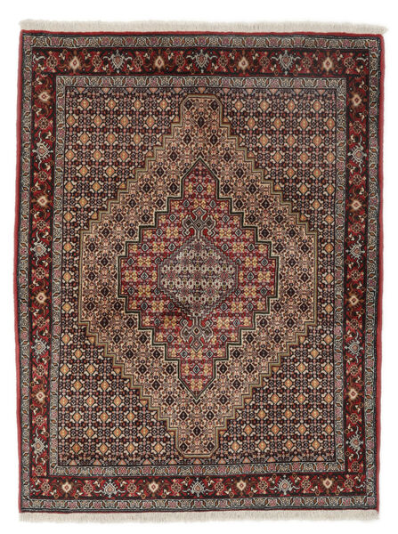  Orientalischer Senneh Teppich 127X163 Schwarz/Braun Wolle, Persien/Iran Carpetvista