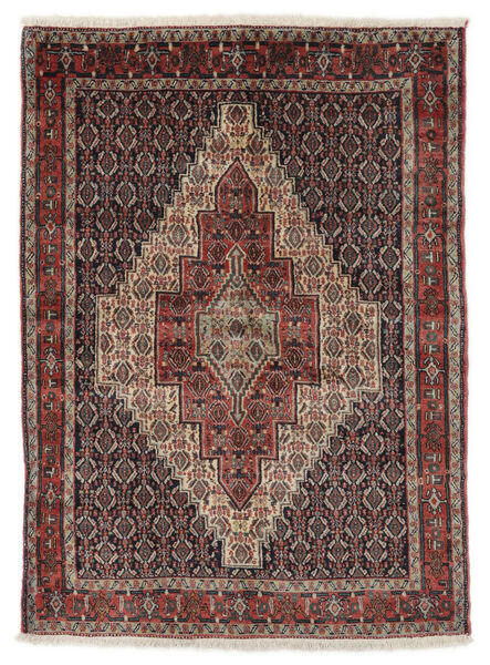 Koberec Perský Senneh 123X168 Černá/Tmavě Červená (Vlna, Persie/Írán)