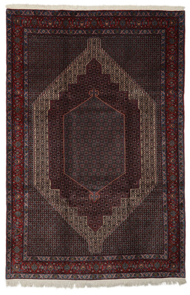 Senneh Teppe 200X298 Svart/Mørk Rød Ull, Persia/Iran Carpetvista