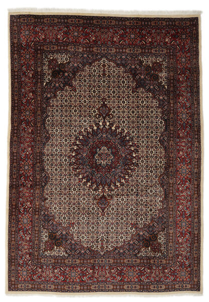 Moud Teppich 218X306 Schwarz/Braun Wolle, Persien/Iran Carpetvista