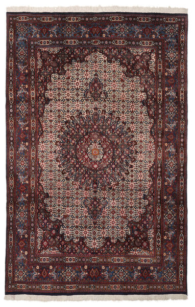 Moud Teppich 205X313 Schwarz/Dunkelrot Wolle, Persien/Iran Carpetvista