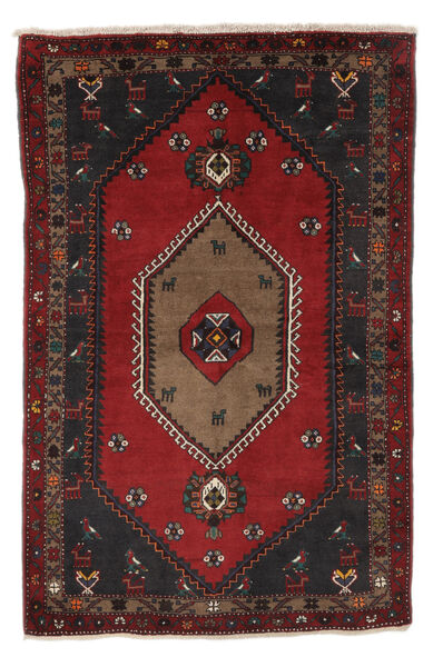 Alfombra Oriental Klardasht 128X197 Negro/Rojo Oscuro (Lana, Persia/Irán)