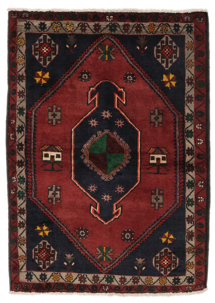 140X195 Kelardasht Rug Oriental Black/Dark Red (Wool, Persia/Iran) Carpetvista
