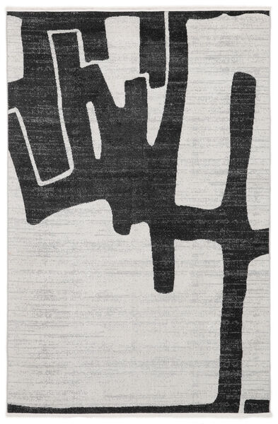  140X200 抽象柄 洗える 小 Art Field 絨毯 - ブラック/ホワイト