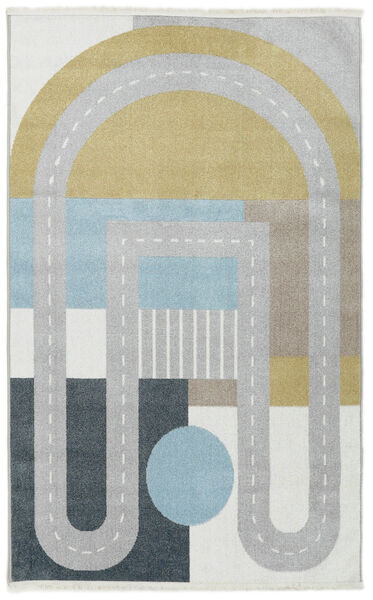  Washable Kids Rug 140X200 Play Track Light Grey/Blue Small