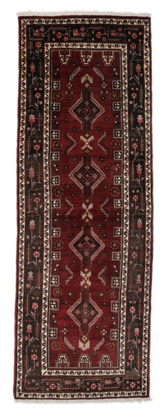  Persischer Kurdi Teppich 118X335 Läufer Schwarz/Braun (Wolle, Persien/Iran)