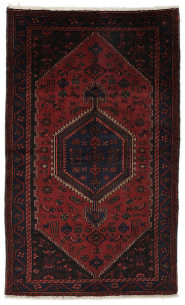  133X222 Zanjan Rug Black/Dark Red Persia/Iran 